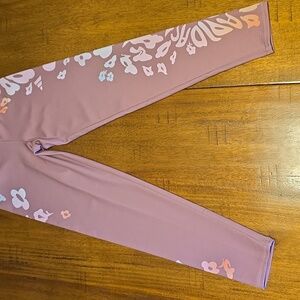 Adidas Kids' Lavender Floral Leggings Nwt